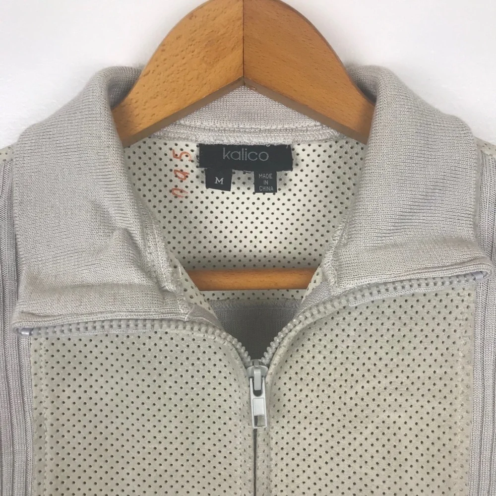 VTG Y2K KALICO Leather Front Jacket‎ Size M Motorcycle Neutral biker
